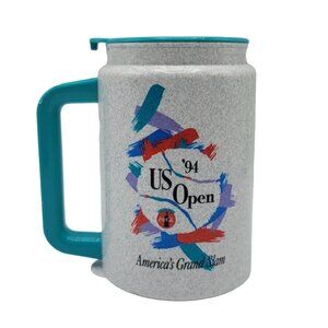 U.S. Open Tennis Travel Cup NYC Souvenir 5.5" Lid Bottom Cover Handle 1994 VTG